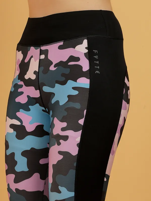 Purple_Camo_&_Black_Fytte_Dry_Fit_Camo_Print_Athletics_Workout_Sports_Leggings_Tights_For_Women_&_Girls