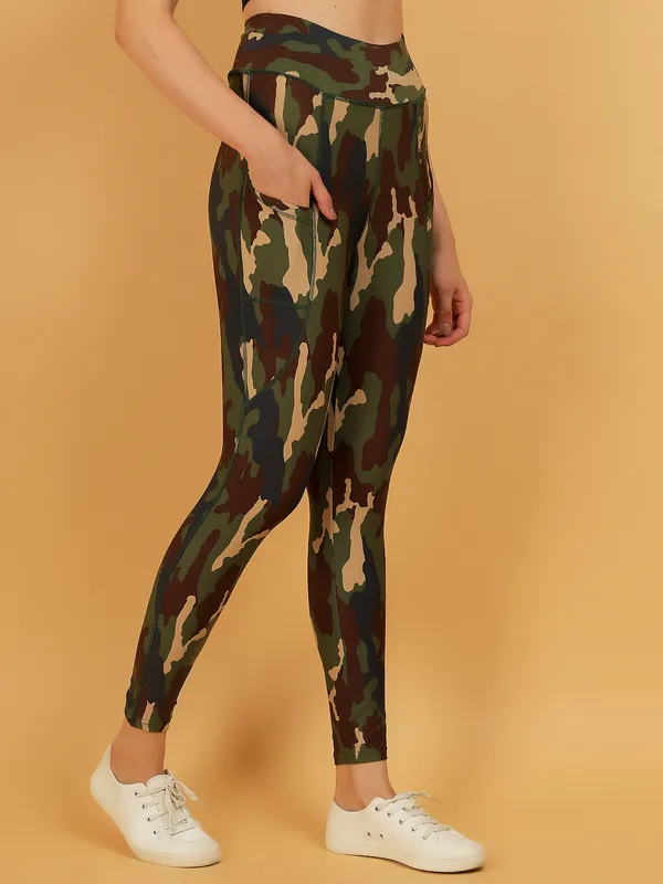 Green_Camo_Dry_Fit_Camouflage_Print_Athletics_Workout_Sports_Leggings_Tights_For_Women_&_Girls