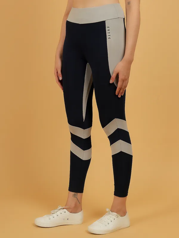 Navy_&_Grey_Dry_Fit_Cross_Stripe_Athletics_Workout_Sports_Leggings_Tights_For_Women_&_Girls