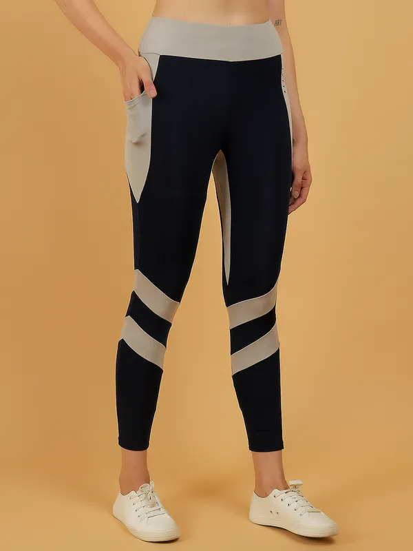 Navy_&_Grey_Dry_Fit_Cross_Stripe_Athletics_Workout_Sports_Leggings_Tights_For_Women_&_Girls