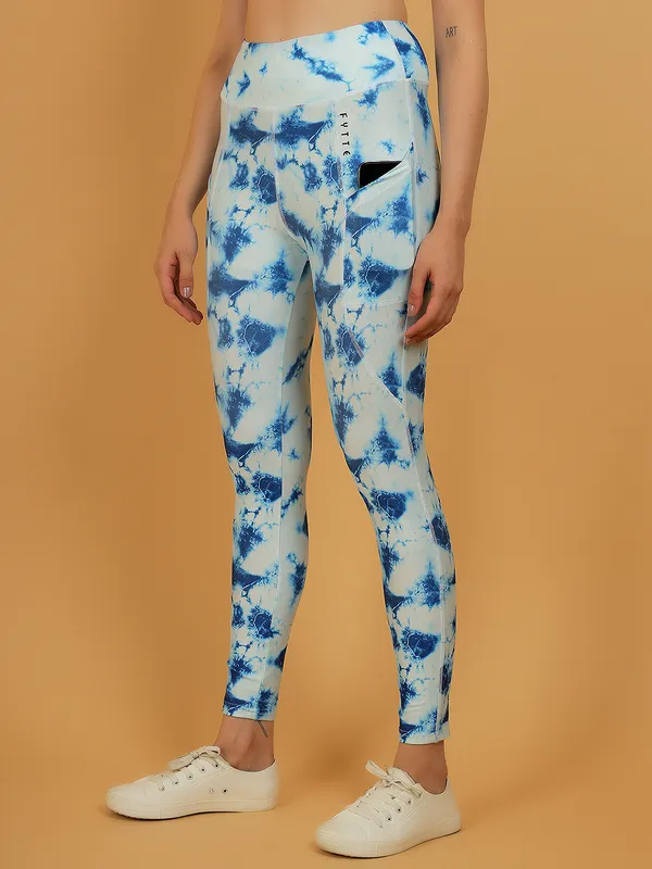 Blue_Dry_Fit_Tie_Dye_Print_Athletics_Workout_Sports_Leggings_Tights_For_Women_&_Girls