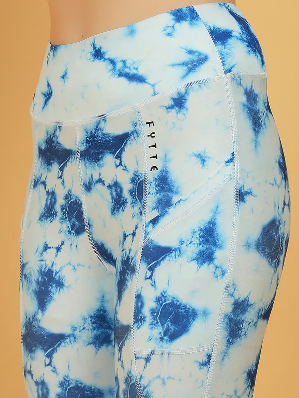 Blue_Dry_Fit_Tie_Dye_Print_Athletics_Workout_Sports_Leggings_Tights_For_Women_&_Girls
