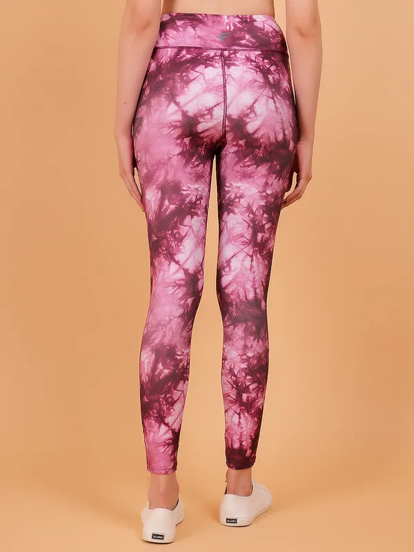 Wine_Dry_Fit_Tie_Dye_Print_Athletics_Workout_Sports_Leggings_Tights_For_Women_&_Girls
