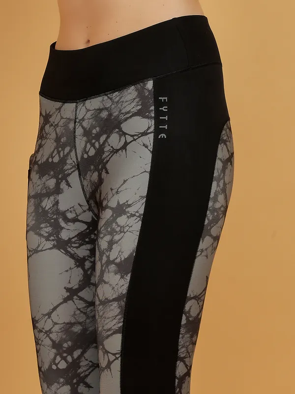 Grey_&_Black_Dry_Fit_Tie_Dye_Print_Athletics_Workout_Sports_Leggings_Tights_For_Women_&_Girls