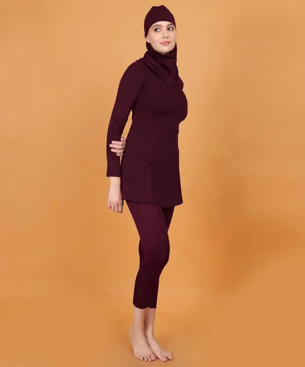 Wine_Muslim_Full_Coverage_Long_Sleeve_3_Pc_Swimwear_For_Women_&_Girls