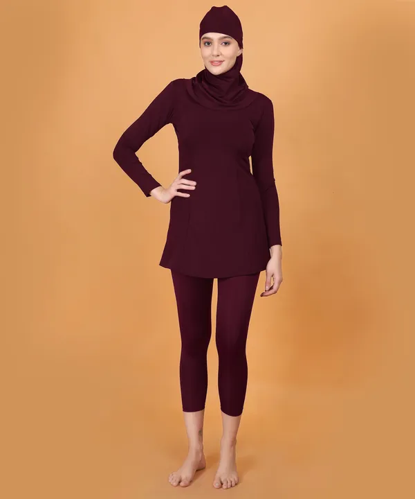 Wine_Muslim_Full_Coverage_Long_Sleeve_3_Pc_Swimwear_For_Women_&_Girls
