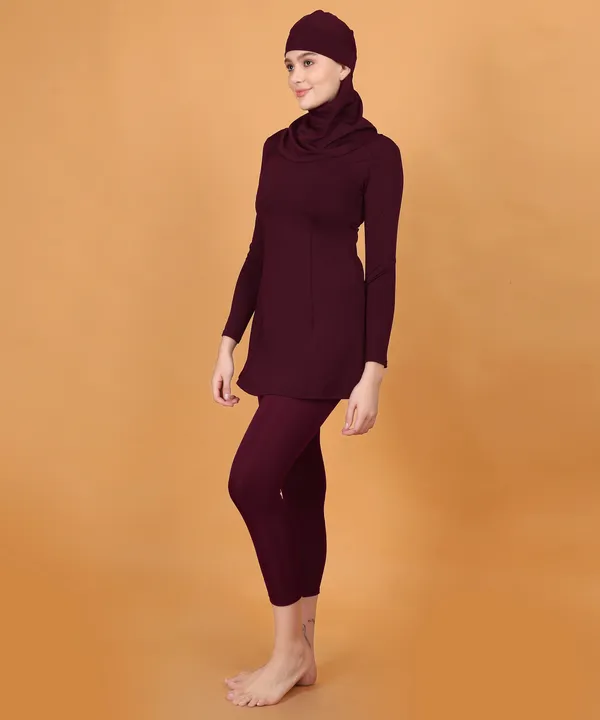 Wine_Muslim_Full_Coverage_Long_Sleeve_3_Pc_Swimwear_For_Women_&_Girls