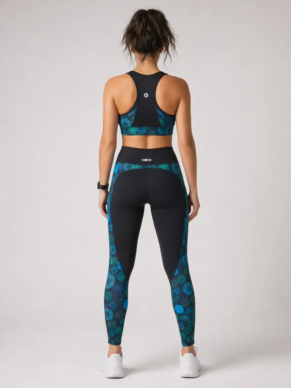 FYTTE_Printed_Activewear_Workout_Yoga_Gym_Tights_&_Crop_Top_Sports_Bra_Set_Fitness_Yoga_Co-ords_Sets_GreenRings