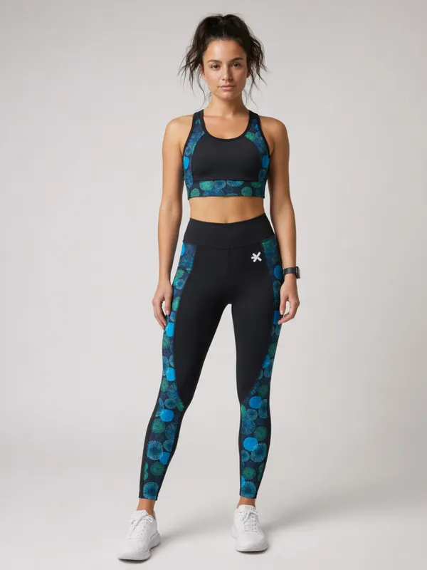 FYTTE_Printed_Activewear_Workout_Yoga_Gym_Tights_&_Crop_Top_Sports_Bra_Set_Fitness_Yoga_Co-ords_Sets_GreenRings