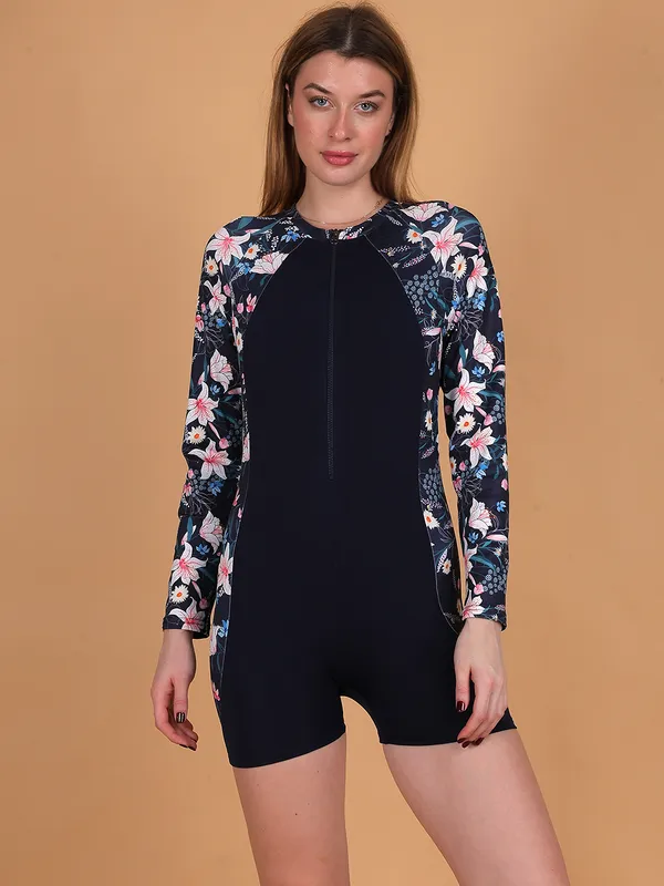 Navy_Boyleg_One_Piece_Sport_Padded_Bathing_Suits_For_Women_&_Girls