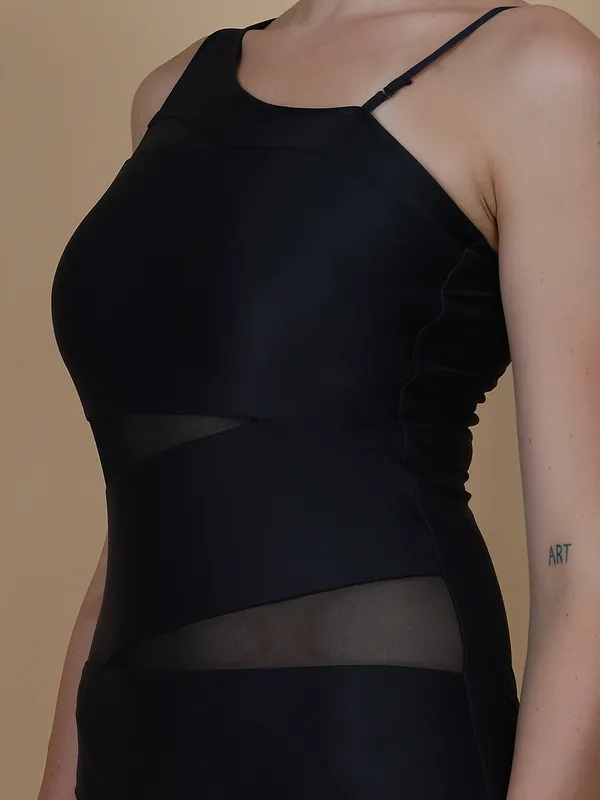 Black_One_Piece_One_Shoulder_Slimming_Mesh_Tummy_Control_Vintage_Romper_Tankini_Swimsuits_For_Women_&_Girls