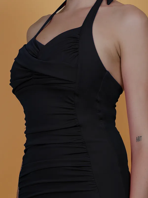 Black_Halter_Neck_Tummy_Control_One_Piece_Vintage_Retro_Romper_Tankini_Swimsuit_For_Women_&_Girls