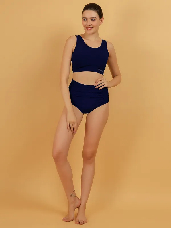 Navy_High_Waisted_Bathing_Bikini_Boy_Short_Swimwear_For_Women_&_Girls