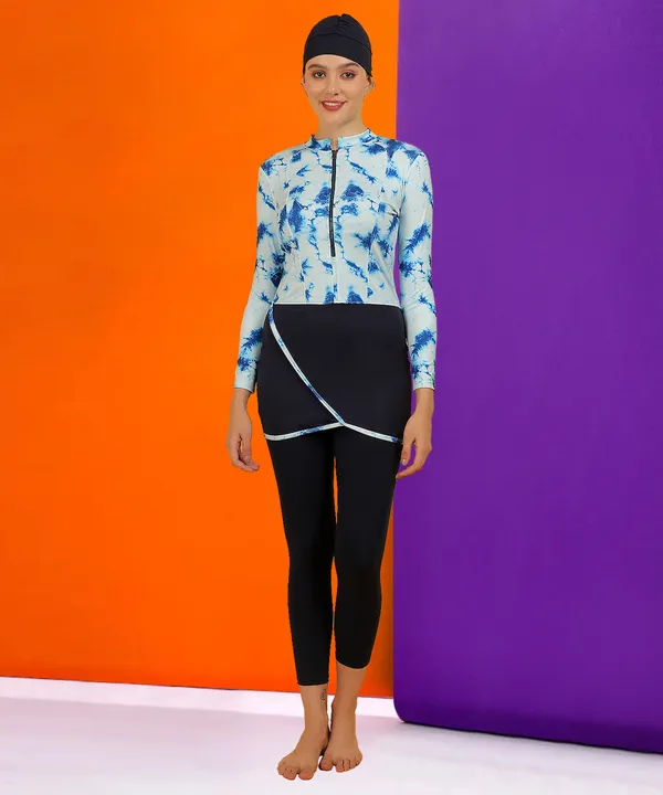 N-Gal FYTTE Printed Muslim Full Coverage Long Sleeve Pc Swimwear