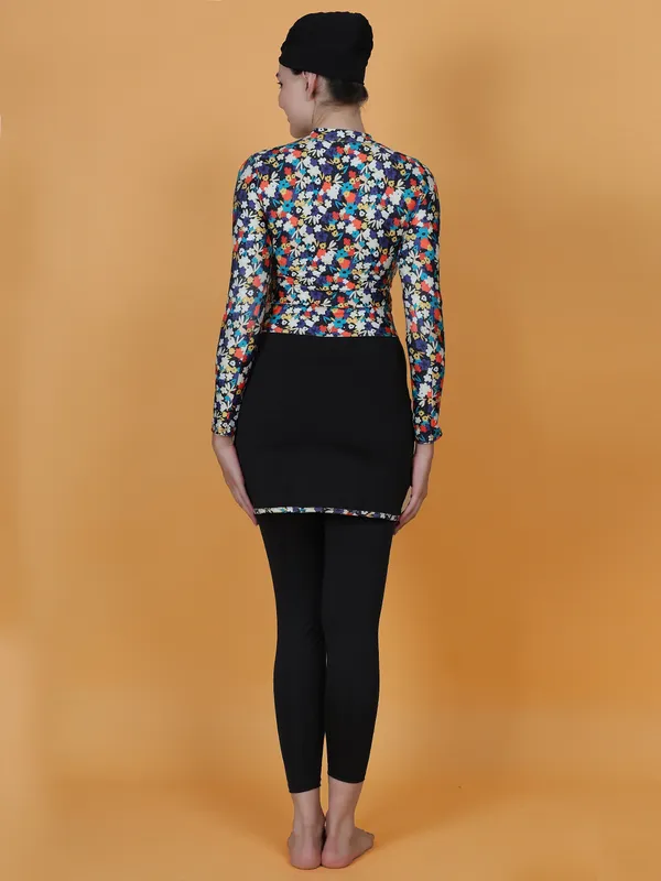 Black_Printed_Muslim_Full_Coverage_Long_Sleeve_3_Pc_Swimwear_For_Women_&_Girls