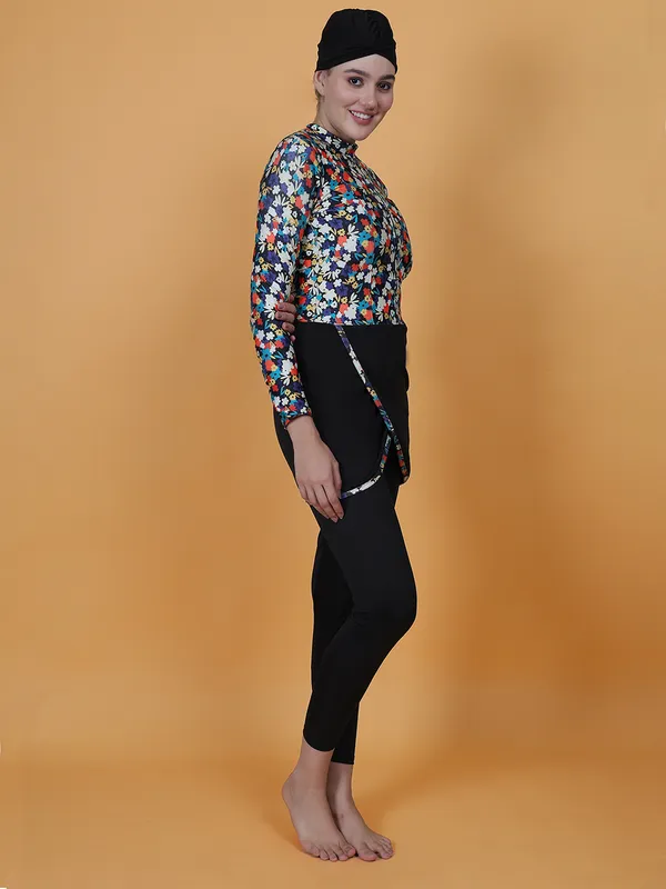 Black_Printed_Muslim_Full_Coverage_Long_Sleeve_3_Pc_Swimwear_For_Women_&_Girls
