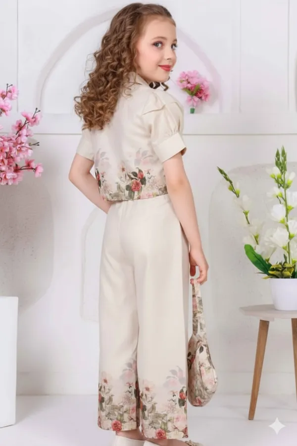 BLOOD_PANTHER_Girl's_Stylish_Half_Sleeve_Jumpsuit_|_Soft_Fabric_Wide-Leg_Outfit_with_Front_Tie_Detail_|_Trendy_Summer_Wear_for_Kids_|_Casual_&_Holiday_Clothing