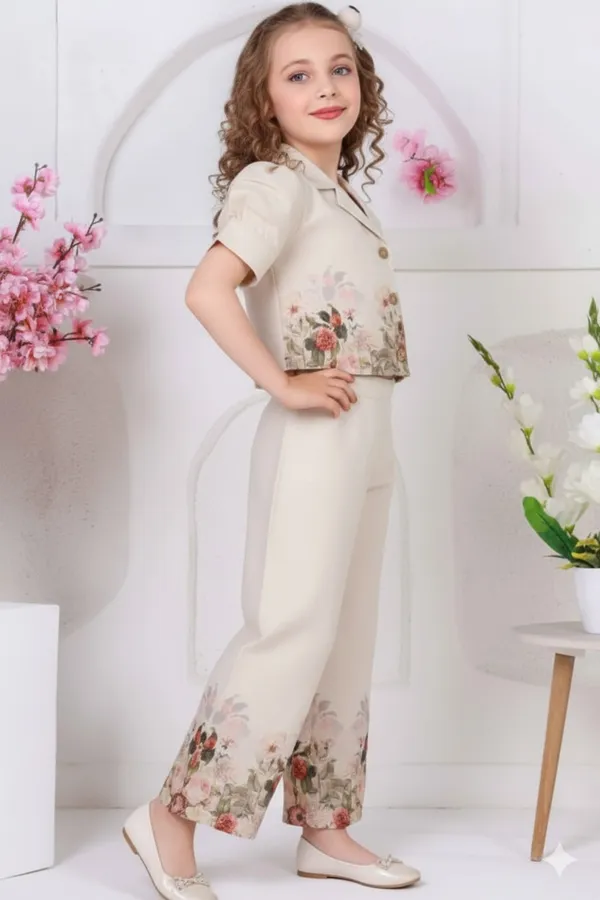 BLOOD_PANTHER_Girl's_Stylish_Half_Sleeve_Jumpsuit_|_Soft_Fabric_Wide-Leg_Outfit_with_Front_Tie_Detail_|_Trendy_Summer_Wear_for_Kids_|_Casual_&_Holiday_Clothing