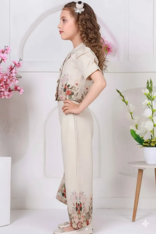 BLOOD_PANTHER_Girl's_Stylish_Half_Sleeve_Jumpsuit_|_Soft_Fabric_Wide-Leg_Outfit_with_Front_Tie_Detail_|_Trendy_Summer_Wear_for_Kids_|_Casual_&_Holiday_Clothing