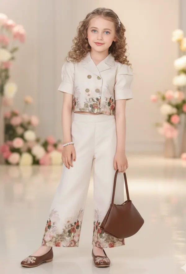 BLOOD_PANTHER_Girl's_Stylish_Half_Sleeve_Jumpsuit_|_Soft_Fabric_Wide-Leg_Outfit_with_Front_Tie_Detail_|_Trendy_Summer_Wear_for_Kids_|_Casual_&_Holiday_Clothing