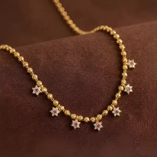 Micro_Gold_Plated_Ruby–Emerald_Floral_Layered_3_Chain_Combo_-_23_Inches
