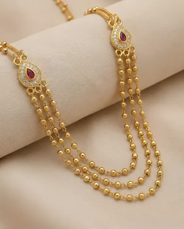 Micro_Gold_Plated_Ruby–Emerald_Floral_Layered_3_Chain_Combo_-_23_Inches