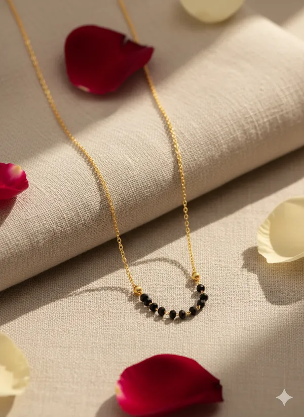 Micro_Gold_Plated_Black_Beads_Mangalsutra_with_Matching_Hand_Mangalsutra_–_Combo_Set