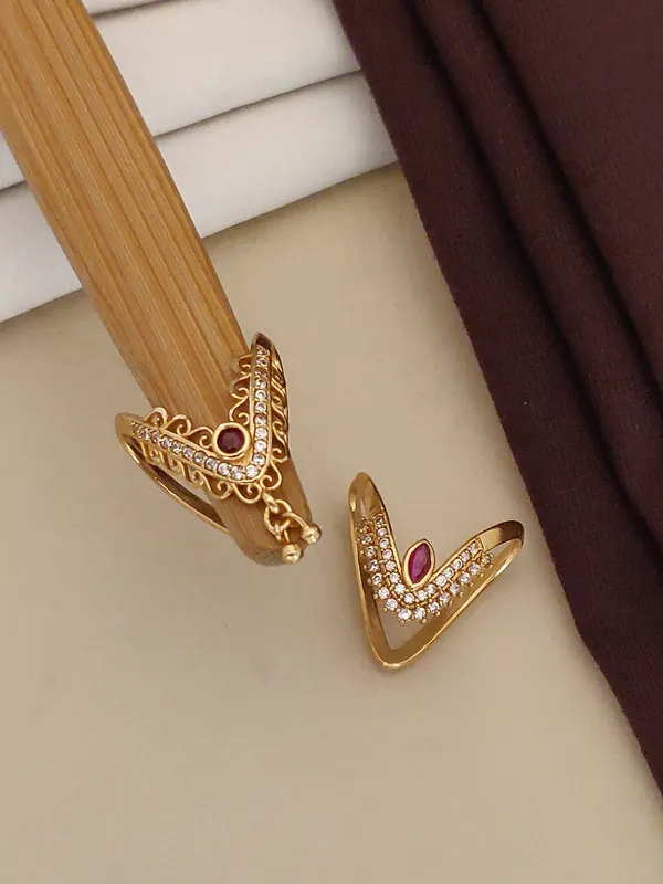 Gold_Plated_And_Diamond_Studded_Fancy_2_Piece_Ring