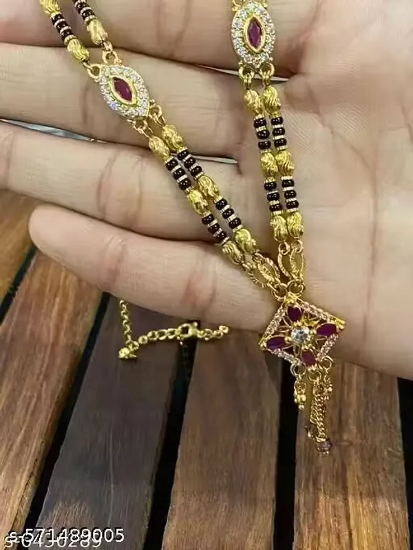 Designer_High_Gold_Plated_And_Diamond_Sqare_Fancy_Mangalsutra_-_23_Inches