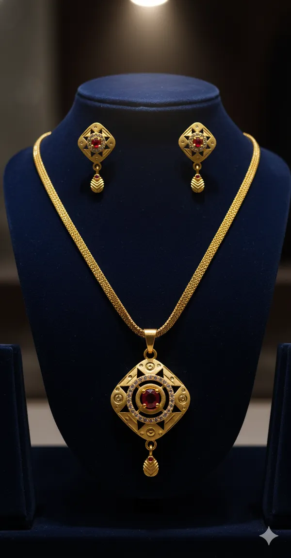 Square_Pendant_Set_with_And_Diamond_Studding_And_Adjustable_Kadli