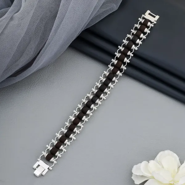 Classic_Silver-Tone_Black_Bead_Adjustable_Bracelet