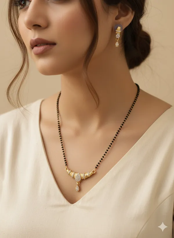 Forming_And_Diamond_High_Gold_Plated_Oval_Mangalsutra