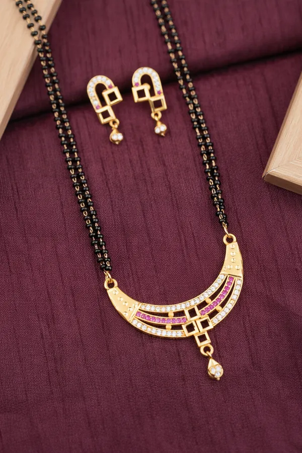 Designer_Curved_AD_Diamond_&_Ruby_Stone_Gold-Plated_24_inches_Mangalsutra_Set_with_Earrings