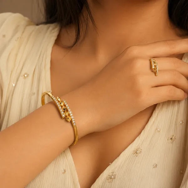 Designer_Gold-Plated_Crystal_Star_Bangle_and_Ring_Combo