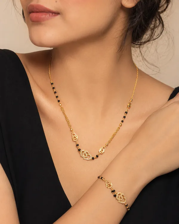 Designer_Gold_Plated_Heart_AD_Mangalsutra_&_Matching_Bracelet_Combo_for_Women_|