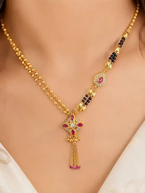 Designer_Gold-Plated_Mangalsutra_and_Bangle_Combo_Set_with_Ruby-Pink_Stones