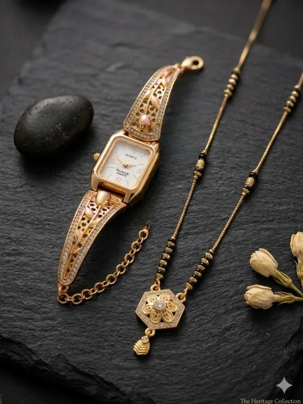 Designer_Gold_Plated_Watch_&_Mangalsutra_Combo_Set_for_Women_|_Traditional_Elegance_Collection
