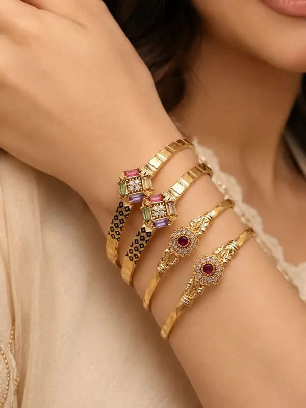 Designer_High_Gold_Plated_AD_Diamond_Studded_Fancy_Adjustable_Bangle_Combo_Set_for_Women_(Pack_of_2)
