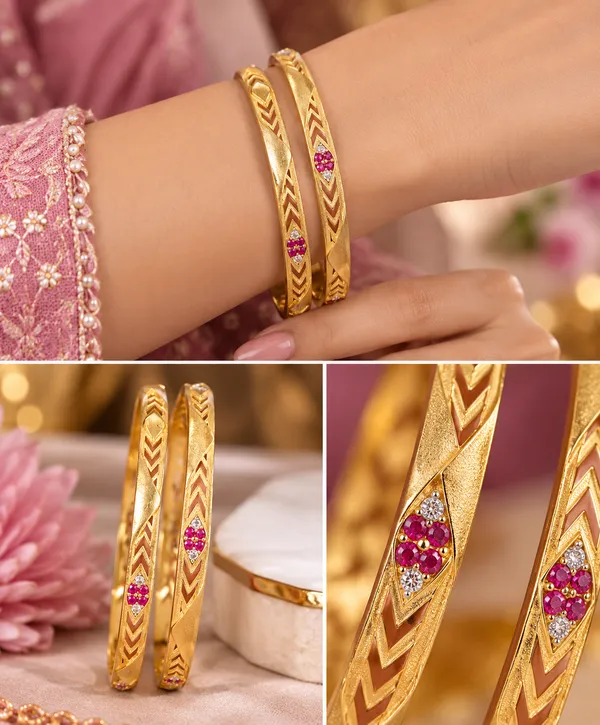 Designer_High_Gold_Plated_Pink_Stone_Studded_Fancy_Chevron_Pattern_Bangles_Set_for_Women_–_Pack_of_2