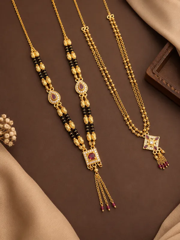 Designer_High_Gold_Plated_Ruby_Stone_&_AD_Diamond_Mangalsutra_Combo_Set_for_Women
