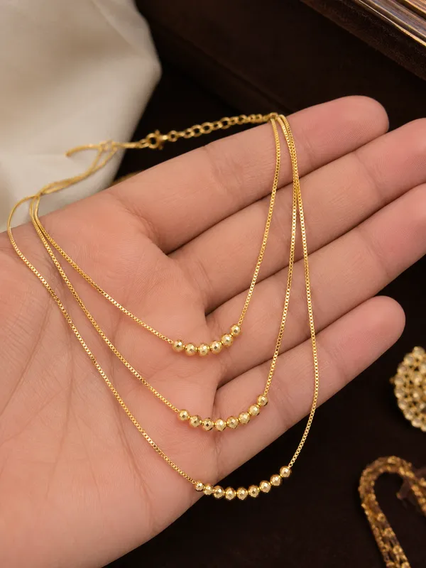 Designer_Micro_Gold_Plated_3_Layer_Ball_Chain_Necklace_for_Women_|_Elegant_Daily_Wear_&_Party_Wear_Gold_Bead_Chain