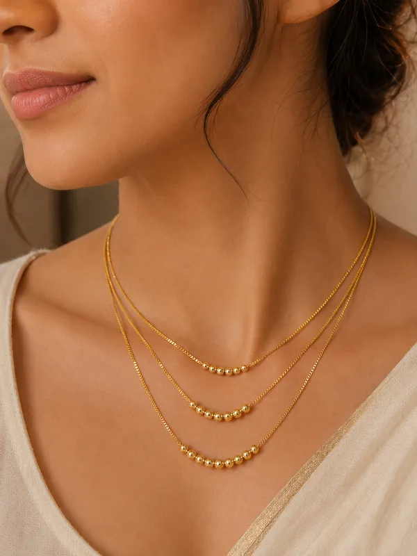 Designer_Micro_Gold_Plated_3_Layer_Ball_Chain_Necklace_for_Women_|_Elegant_Daily_Wear_&_Party_Wear_Gold_Bead_Chain