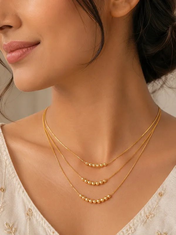 Designer_Micro_Gold_Plated_3_Layer_Ball_Chain_Necklace_for_Women_|_Elegant_Daily_Wear_&_Party_Wear_Gold_Bead_Chain