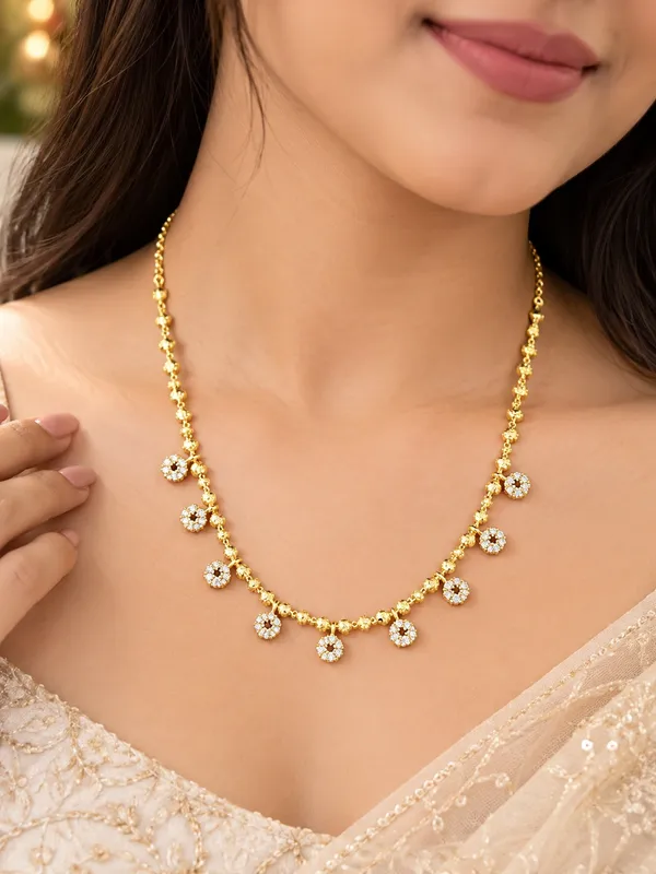 Designer_Micro_Gold_Plated_AD_Diamond_Studded_Floral_Charm_Necklace