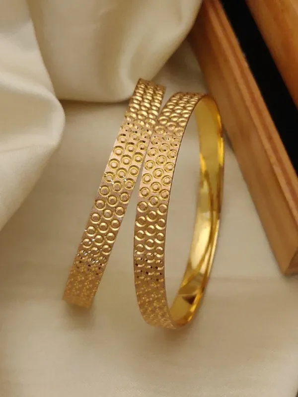 Designer_Micro_Gold_Plated_Daily_Wear_Dotted_Texture_Fancy_2_Pcs_Bangle_Set