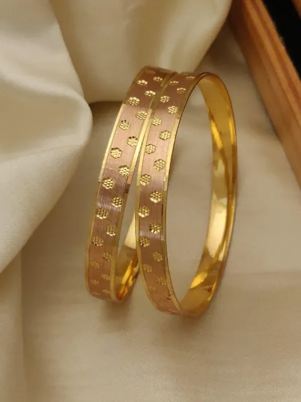 Designer_Micro_Gold_Plated_Mini_Floral_Dot_Design_Daily_Wear_2_Pcs_Bangle_Set
