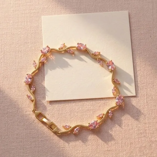 Tulip_Micro_Gold_Plated_Pink_Crystal_Wave_Bracelet_for_Women_|_Premium_Fancy_Party_Wear_Bracelet