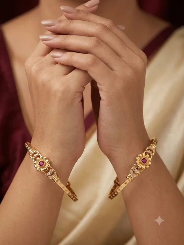 Designer_Micro_Gold_Plated_Ruby_Stone_&_AD_Diamond_Studded_Floral_Bangles_for_Women_(Pack_of_2)