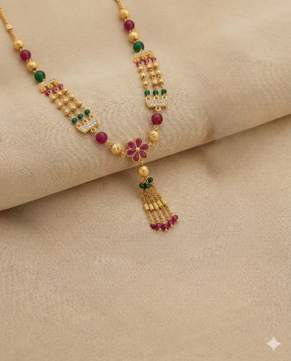 Designer_Micro_Gold_Plated_Ruby_&_Emerald_Beads_Floral_Pendant_Necklace_with_AD_Diamond_Studded_Adjustable_Bangle_Combo_for_Women