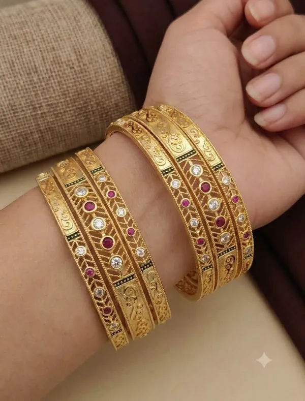 Designer_Premium_Gold_Plated_Ruby_&_AD_Stone_Studded_Fancy_Bangle_Set